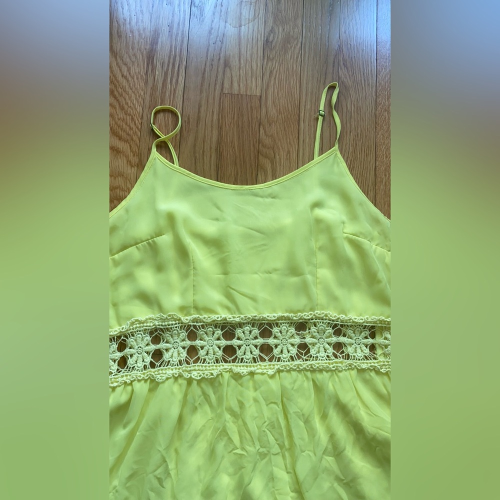 Yellow Spaghetti Strap Mini Dress